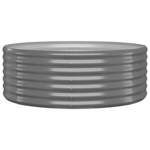 vidaXL Visoka greda iz cinkanega jekla 100x100x36 cm siva