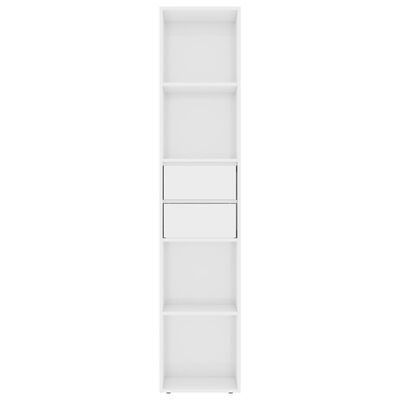 vidaXL Knjižna omara visok sijaj bela 36x30x171 cm iverna plošča
