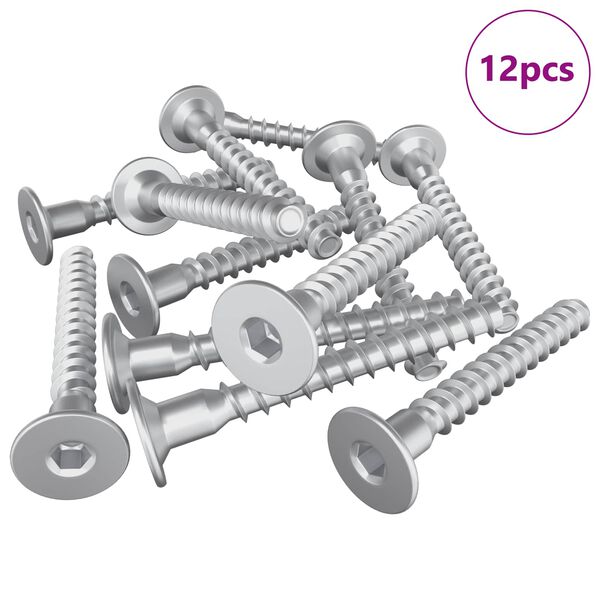 vidaXL Potrdilni vijaki 12 pcs srebrna &Oslash;5 x 40 mm Kovina