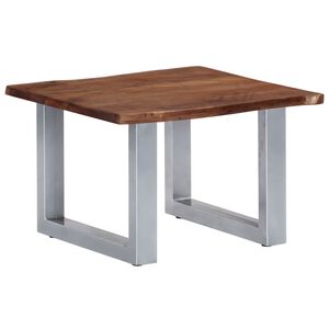 vidaXL Klubska mizica z živimi robovi 60x60x40 cm trden akacijev les