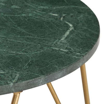 vidaXL Klubska mizica zelena 65x65x42 cm kamen z marmorno teksturo
