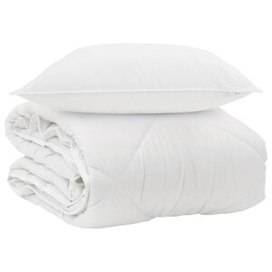 vidaXL Celosezonski pokrivalo z blazino 2 pcs Bela Mikrovlakna