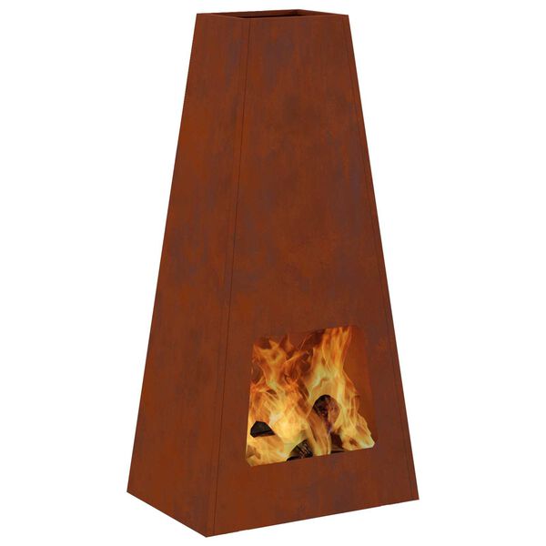 vidaXL Ogenj Rjava 50 x 35 x 100 cm Vremensko odporno jeklo