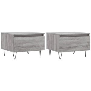 vidaXL Klubska mizica 2 kosa siva sonoma 50x46x35 cm inženirski les