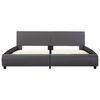 vidaXL Posteljni okvir LED sivo umetno usnje 160x200 cm