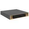vidaXL Stenska polica visok sijaj siva 23x23,5x3,8 cm MDF