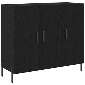 vidaXL Strani &scaron;al Črna Orehovina 90 x 34 x 80 cm Inženirski les