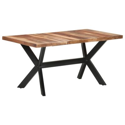 vidaXL Jedilna miza 160x80x75 cm trden les z medenim zaključkom