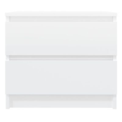 vidaXL Nočna omarica visok sijaj bela 50x39x43,5 cm iverna plošča