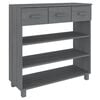 vidaXL Konzolna mizica HAMAR temno siva 90x35x90 cm trdna borovina