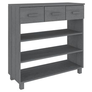 vidaXL Konzolna mizica HAMAR temno siva 90x35x90 cm trdna borovina