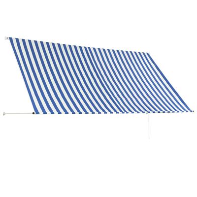 vidaXL Zložljiva tenda 300x150 cm modre in bele barve
