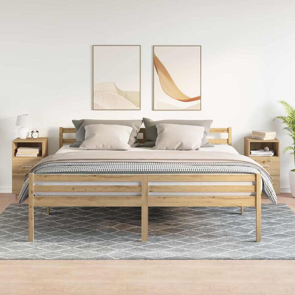 vidaXL Nočne omarice z 2 predaloma 2 kosa artisan hrast 36x36x68 cm