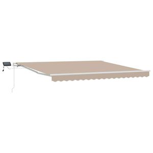 vidaXL Vlečna tenda Bež 400 &times; 300 cm Tkanina in aluminij
