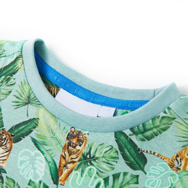 Otro&scaron;ka majica s kratkimi rokavi svetlo zelena melange 140