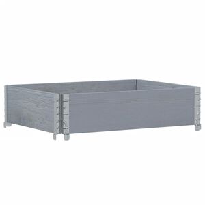 vidaXL Paletni okvir siv 80x60 cm trdna borovina