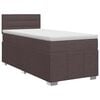 vidaXL Postelja boxspring z vzmetnico Temno rjava 90 x 200 cm Blago