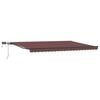 vidaXL Ročno zložljiva tenda z LED rjava 500x300 cm