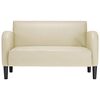 vidaXL Loveseat kavč krem 110 cm umetno usnje