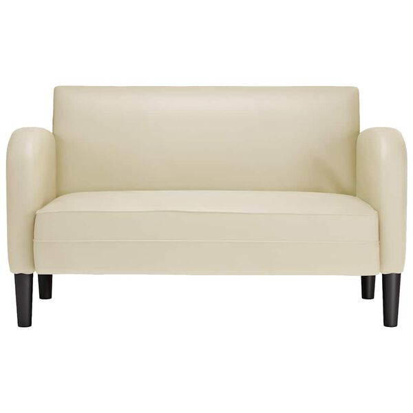 vidaXL Loveseat kavč krem 110 cm umetno usnje