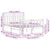 vidaXL Konstrukcija postelje 2 pcs Voskast rjav 150 x 200 cm