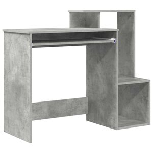vidaXL Miza Betonsko siva 106 x 41 x 88.5 cm Inženirski les