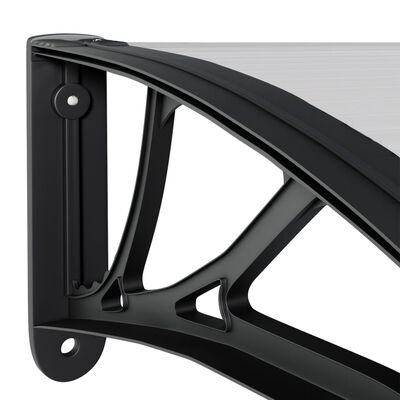 vidaXL Nadstrešek za vrata črn in prozoren 150x75 cm polikarbonat