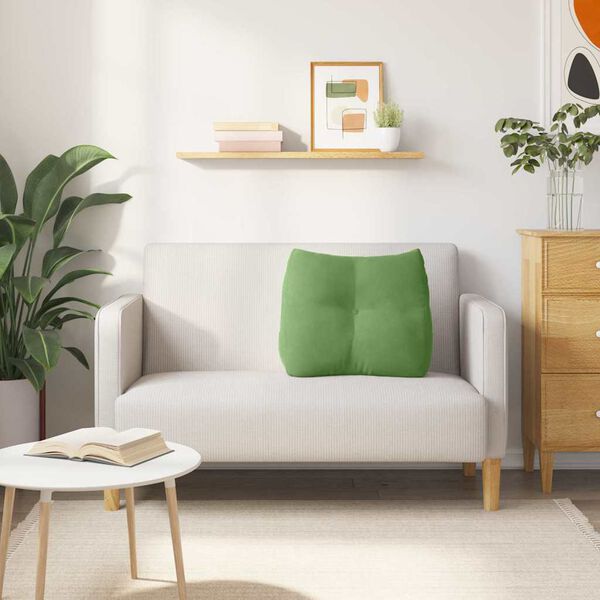 vidaXL Poglavni vzglavnik Svetlo zelena 60 x 24 x 50 cm Žamet