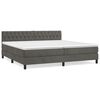 vidaXL Box spring postelja z vzmetnico temno siva 200x200 cm žamet