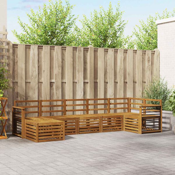 vidaXL Sedežne garniture 7 pcs Naravna Masiven les akacije