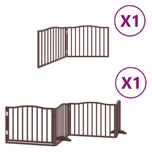vidaXL Ograda za pse z vrati zložljiva 6 panelov rjava 480 cm les