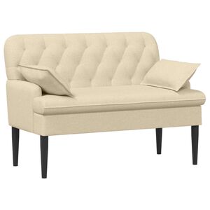vidaXL Dvojnica s gumbi Krem 111 x 68 x 80 cm Blago
