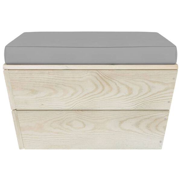 vidaXL Vrtni tabure iz palet z blazinami impregnirana smrekovina