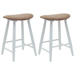 vidaXL Jedilni stoli 2 kos Masivno gumovo les Bela 46 x 37 x 63 cm