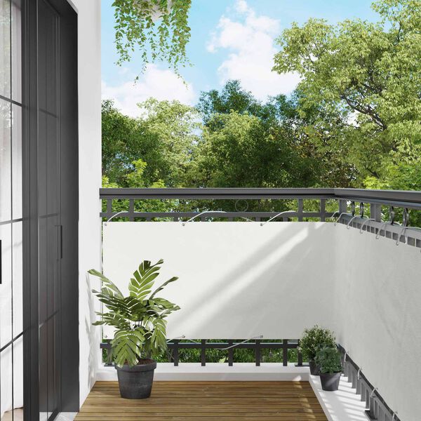 vidaXL Balconska mreža Bela 75 x 200 cm PU premazan oxford alu