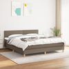 vidaXL Box spring postelja z vzmetnico taupe 180x200 cm blago