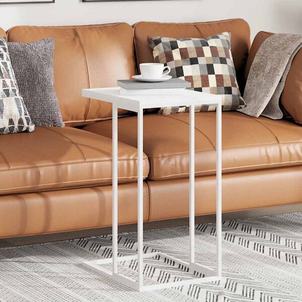 vidaXL Stranska mizica bela 40x30x59 cm konstruiran les