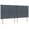 vidaXL LED Box Spring Postelja Temno siva 200 x 200 cm Žamet