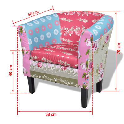 vidaXL Fotelj s stolčkom za noge dizajn mozaika iz blaga