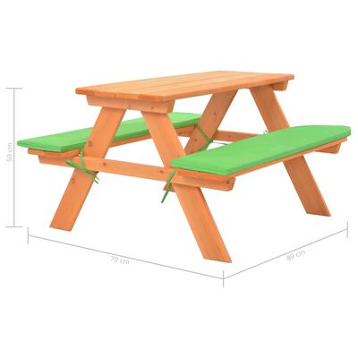 vidaXL Otroška piknik miza s klopema 89x79x50 cm trden les jelke