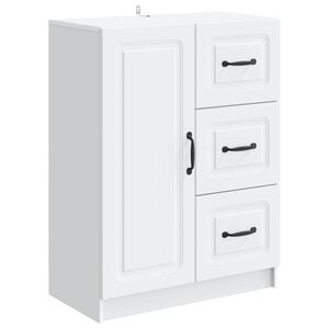 vidaXL Strani &scaron;al s predalom Bela 66 x 34,5 x 87 cm Inženirski les