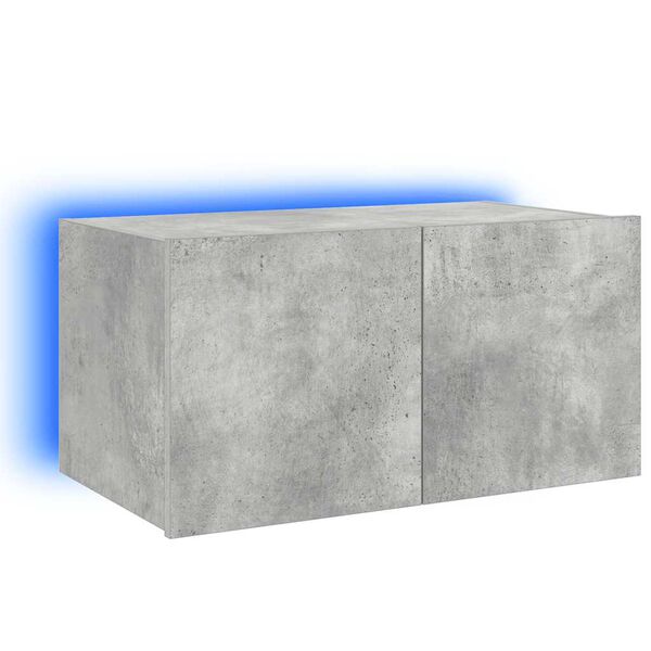 vidaXL Stenska TV omarica z LED lučkami betonsko siva 60x35x31 cm