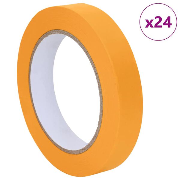 vidaXL Maskirni trakovi za slikarje 24 pcs Rumena 19mm x 50m Papir