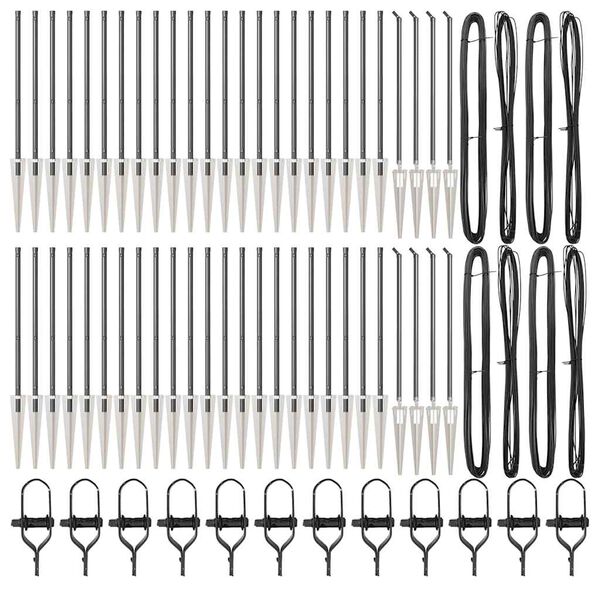 vidaXL Steber ograje. Drugo 52 pcs Siva 3,2 x 3,2 x 100 cm Jeklo