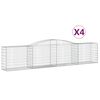 vidaXL Obokane gabion ko&scaron;are 4 kosi 400x50x80/100 cm pocinkano železo