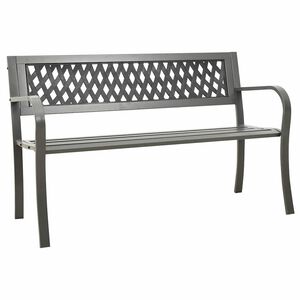 vidaXL Vrtna klop 125 cm jeklo sive barve