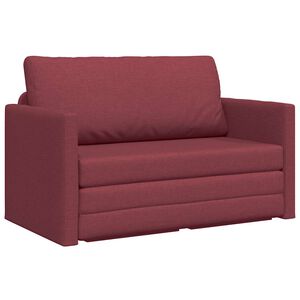 vidaXL Sofa postelja 110cm Vinorodna rdeča blago