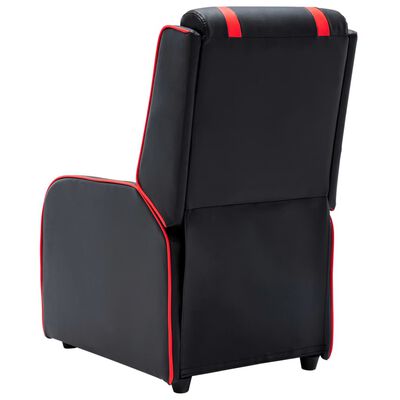 vidaXL Nastavljiv stol črno in rdeče umetno usnje