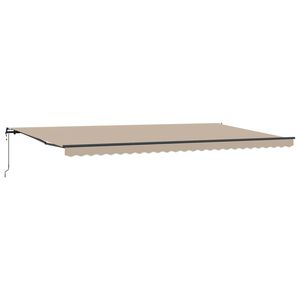vidaXL Vlečna tenda Bež 600 &times; 300 cm Tkanina in aluminij