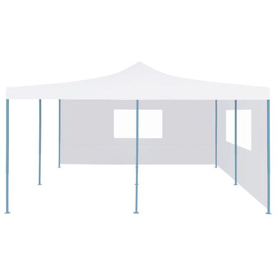 vidaXL Zložljiv paviljon z 2 stranicama 5x5 m bel